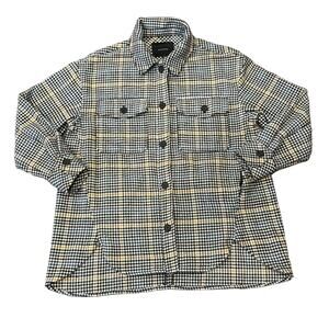 Glassons Women's Houndstooth Shirt Jacket Black Yellow Blue Size M